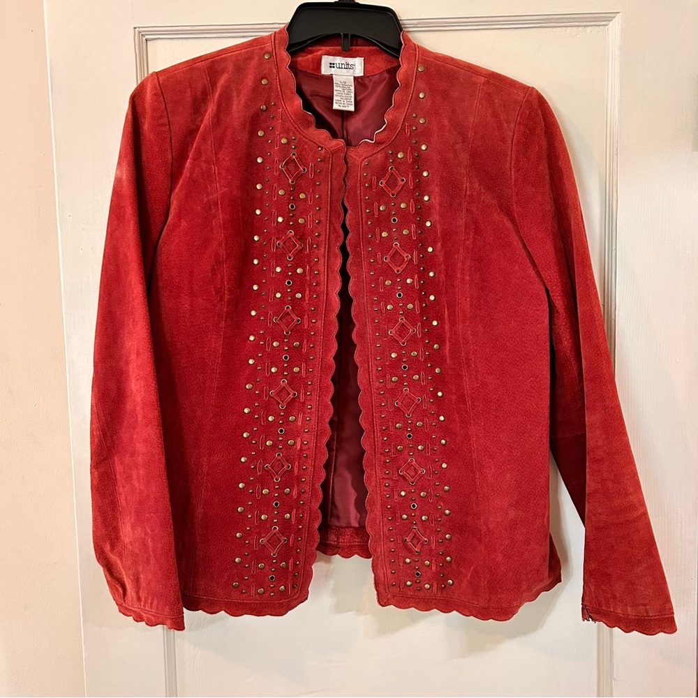 Units 100% Genuine Red Leather Suede Women's Jacket